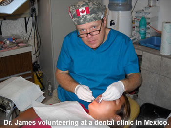 Dr. James Frizzell while volunteering at a dental clinic in Mexico